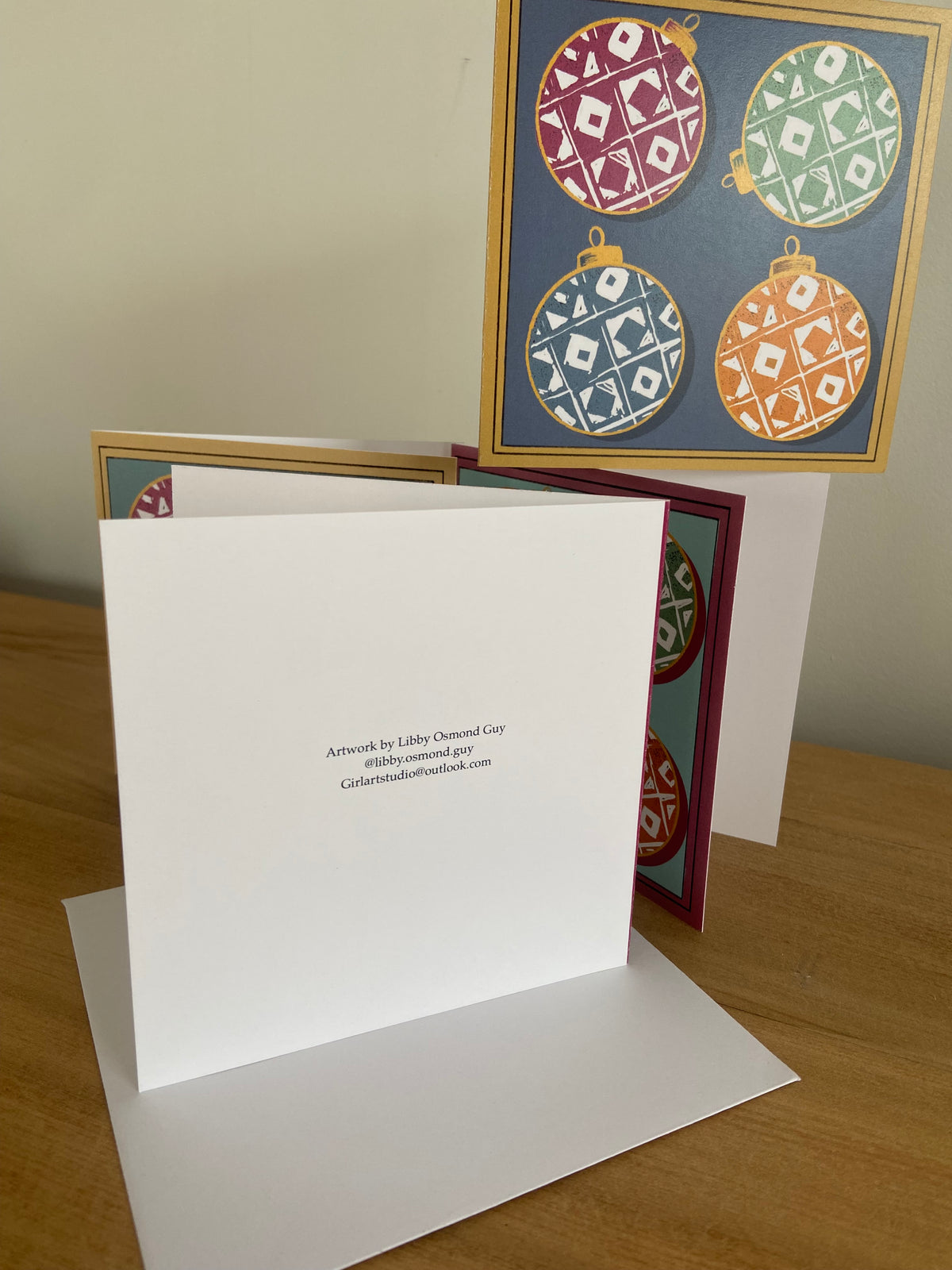 Art Card - Christmas with 4 Bulbs