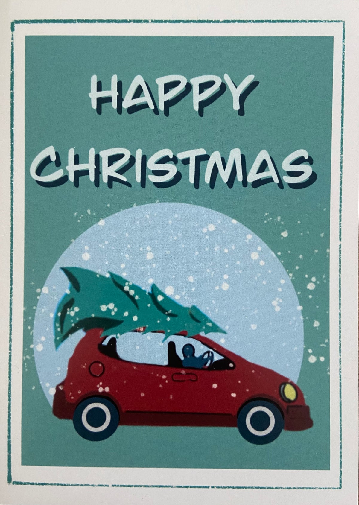Happy Christmas - car with tree