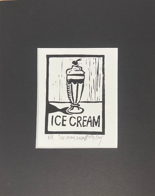 Linocut Original - Ice Cream