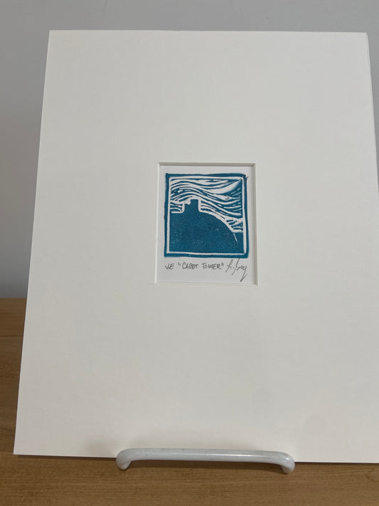Linocut Original - Cabot Tower