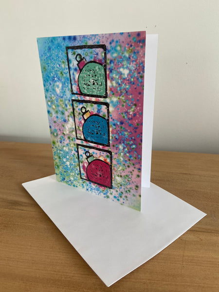 Art Card - Christmas with 3 Bulbs