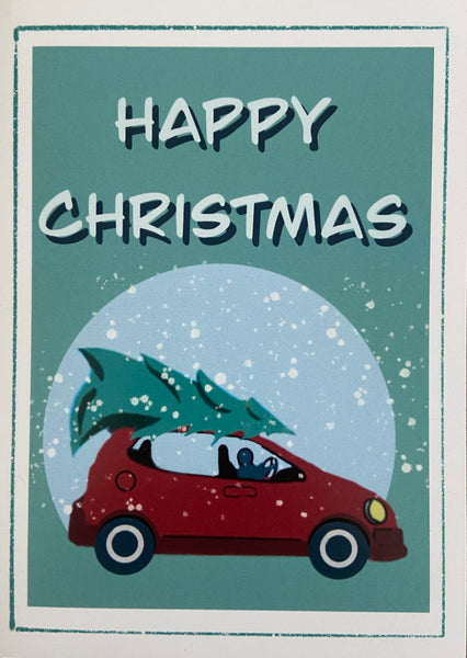 Happy Christmas - car with tree