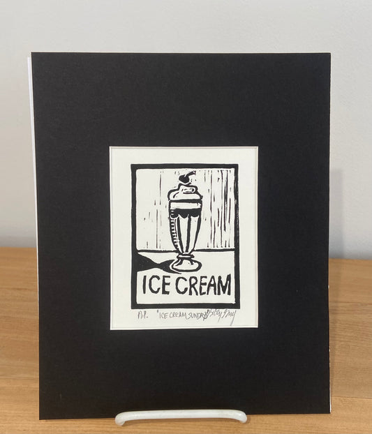 Linocut Original - Ice Cream