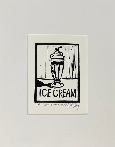 Linocut Original - Ice Cream