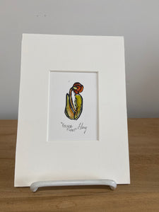 Linocut Original - Pitcher Plant