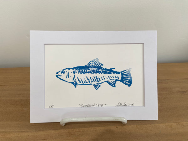 Linocut Original - Rainbow Trout