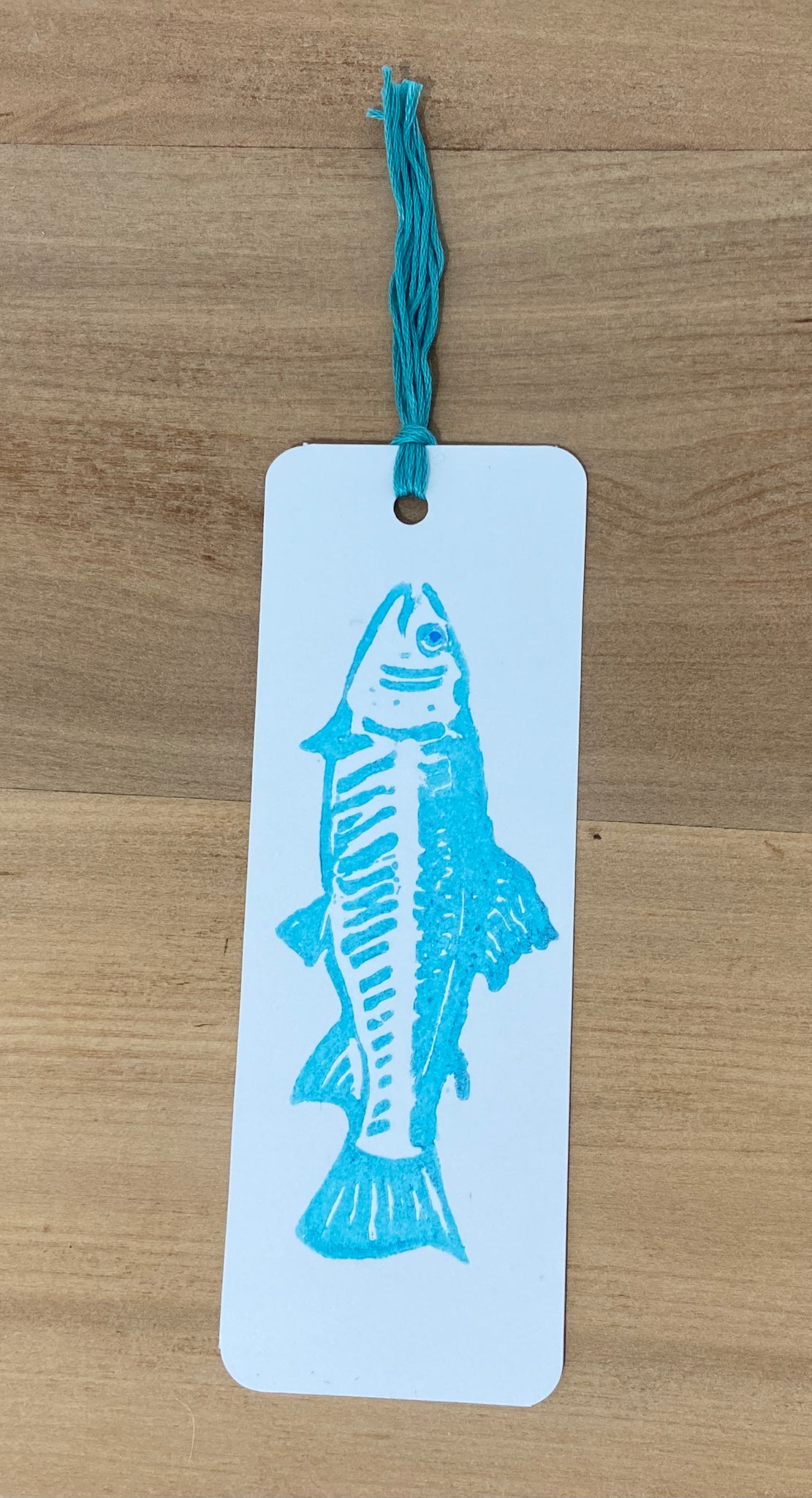 Linocut Original Bookmark - Rainbow Trout