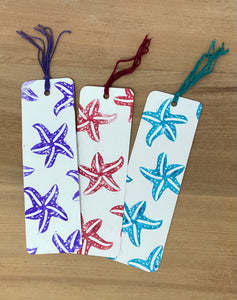 Linocut Original Bookmark - Star Fish