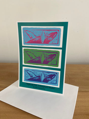 Art Card - Triple the Fun, 3 Humpback Whales