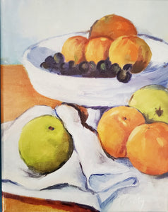 White Fruit Bowl, after Cezanne